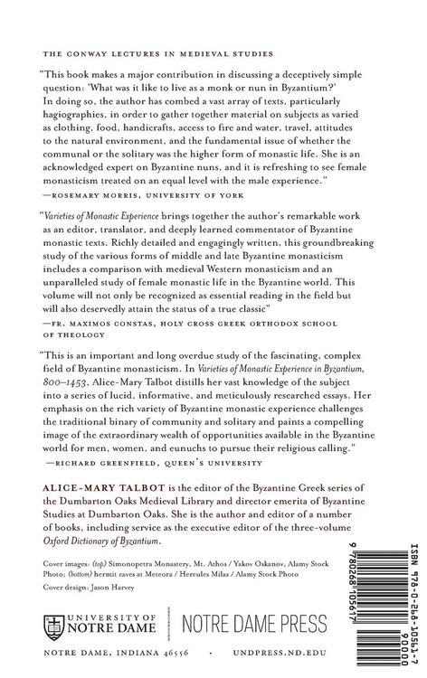 Produktbild: Varieties of Monastic Experience in Byzantium, 800-1453