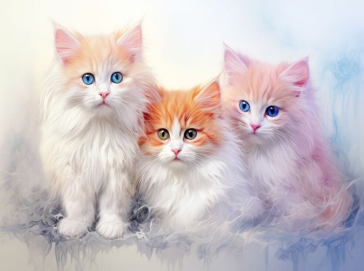 Produktbild: CALVENDO Puzzle Katzen im Pastellstil | 2000 Teile Lege-Gr&ouml;&szlig;e 90x67cm Foto-Puzzle f&uuml;r gl&uuml;ckliche Stunden