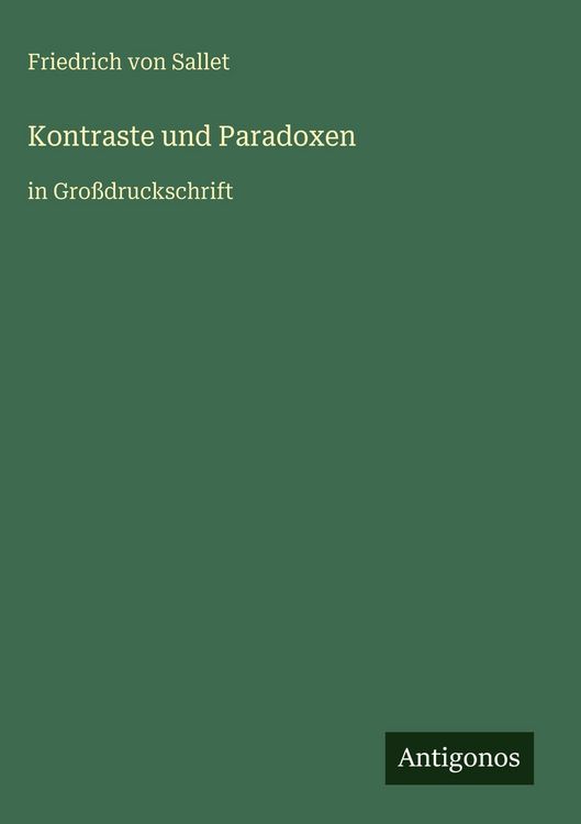 Produktbild: Kontraste und Paradoxen