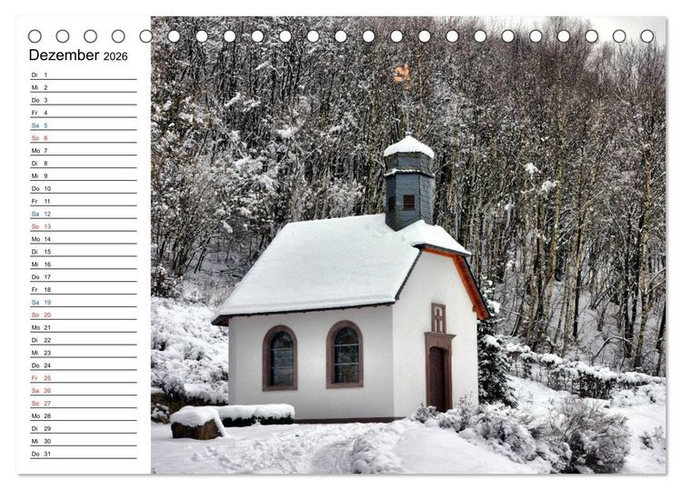 Produktbild: Sa(ar)krale Baukunst - Kapellen im Saarland (Tischkalender 2026 DIN A5 quer), CALVENDO Monatskalender