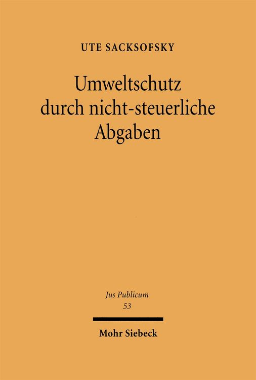 Produktbild: Umweltschutz durch nicht-steuerliche Abgaben