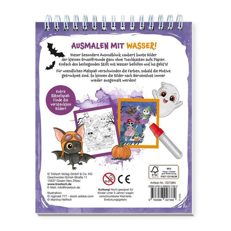 Produktbild: TR&Ouml;TSCH - Wassermalspa&szlig; mit Zauberstift Gruselfreunde| Ab 3 Jahren