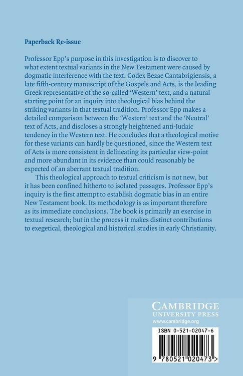 Produktbild: The Theological Tendency of Codex Bezae Cantebrigiensis in Acts