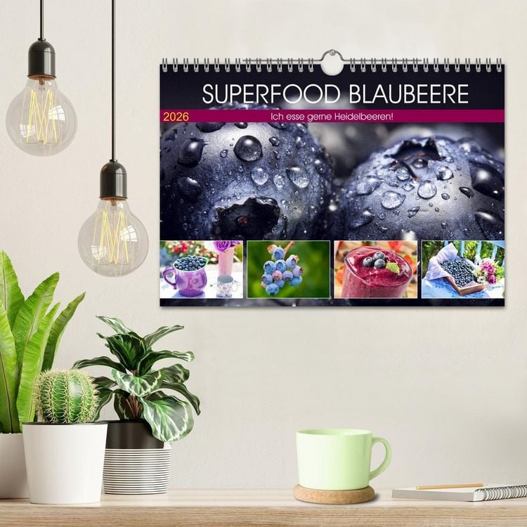 Produktbild: Superfood Blaubeere. Ich esse gerne Heidelbeeren! (Wandkalender 2026 DIN A4 quer), CALVENDO Monatskalender