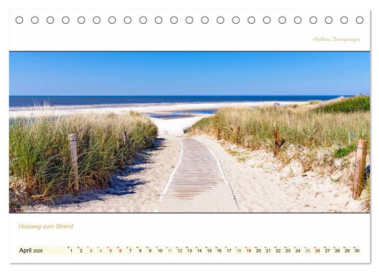 Produktbild: LANGEOOG PANORAMA (Tischkalender 2026 DIN A5 quer), CALVENDO Monatskalender