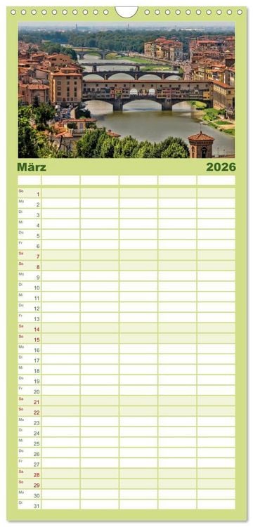 Produktbild: Familienplaner 2026 - Florenz - Sch&ouml;nheit in der Toskana mit 5 Spalten (Wandkalender, 21 x 45 cm) CALVENDO