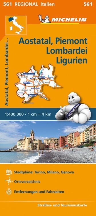 Produktbild: Michelin Aostatal, Piemont, Lombardei und Ligurien