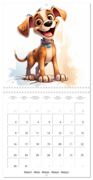 Produktbild: Chiens joyeux (Calendrier mural carr&eacute; 2026 30x30 cm) Calendrier double avec une page pour vos prises de notes