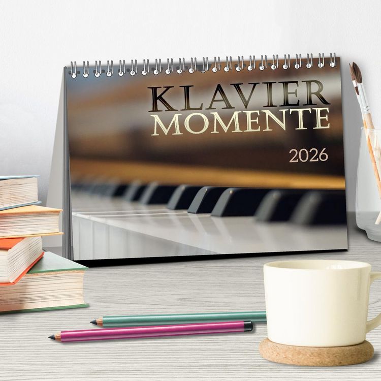 Produktbild: Klavier Momente (Tischkalender 2026 DIN A5 quer), CALVENDO Monatskalender