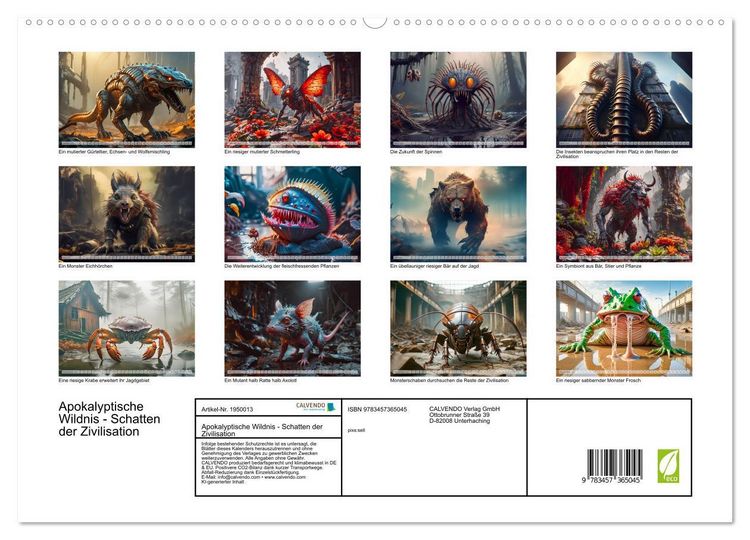 Produktbild: Apokalyptische Wildnis - Schatten der Zivilisation (hochwertiger Premium Wandkalender 2026 DIN A2 quer), Kunstdruck in Hochglanz