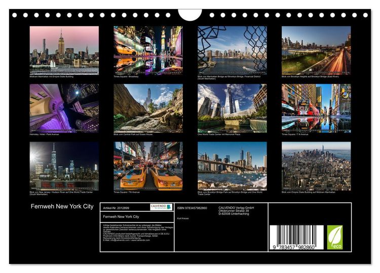 Produktbild: Fernweh New York City (Wandkalender 2026 DIN A4 quer), CALVENDO Monatskalender