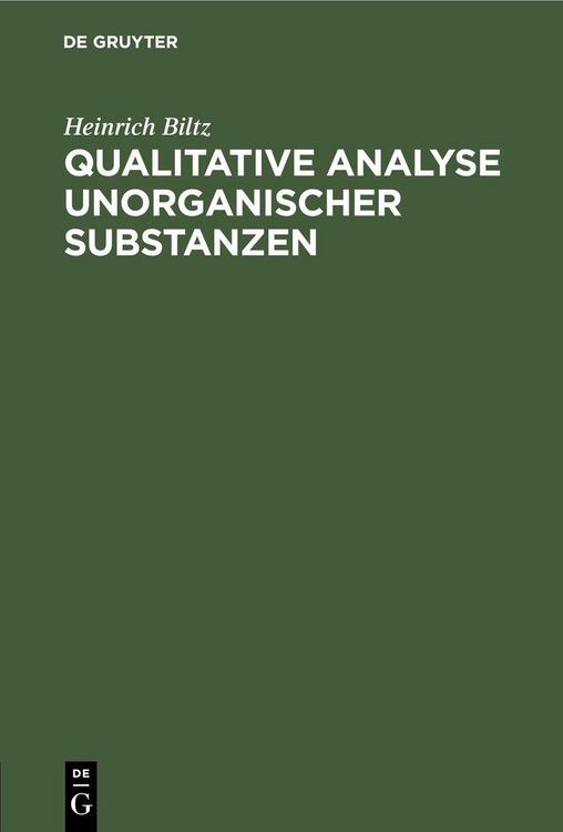 Produktbild: Qualitative Analyse unorganischer Substanzen