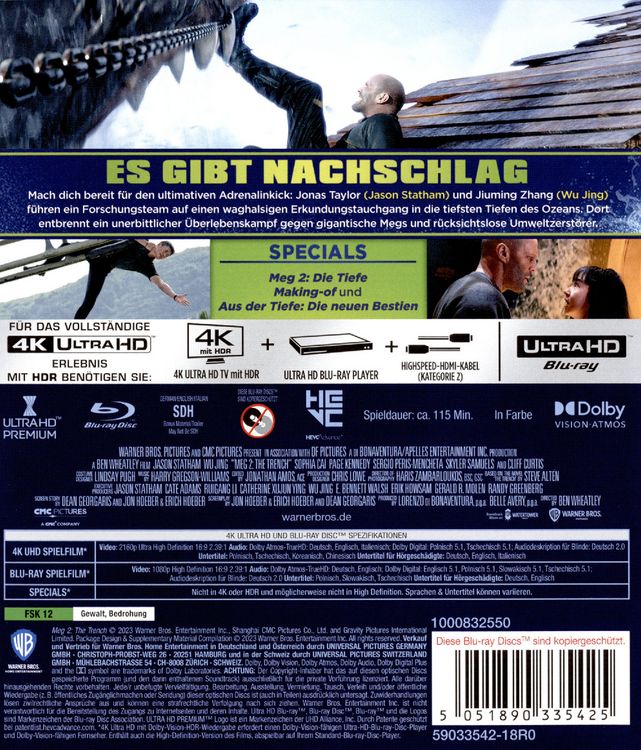 Produktbild: Meg 2: Die Tiefe [4K Ultra HD & Blu-ray 2D]