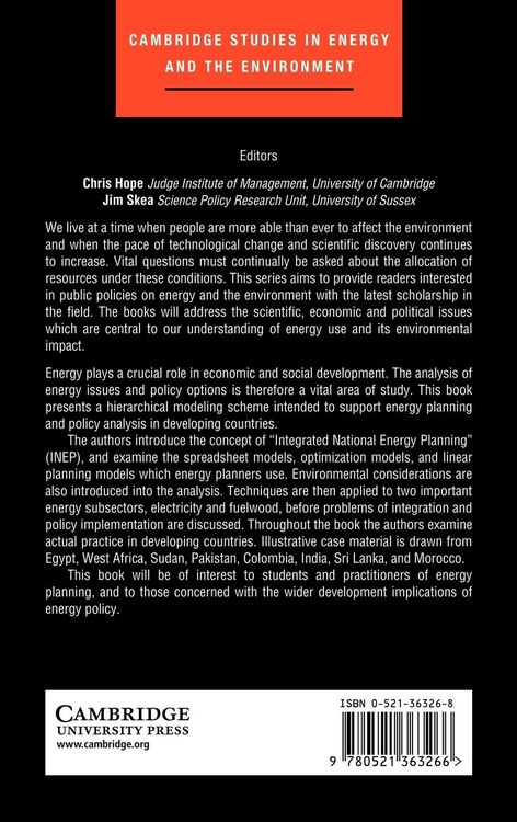Produktbild: Energy Policy Analysis and Modelling