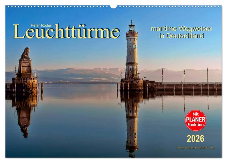 Produktbild: Leuchtt&uuml;rme - maritime Wegweiser in Deutschland (Wandkalender 2026 DIN A2 quer), CALVENDO Monatskalender