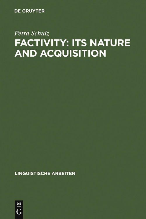 Produktbild: Factivity: Its Nature and Acquisition