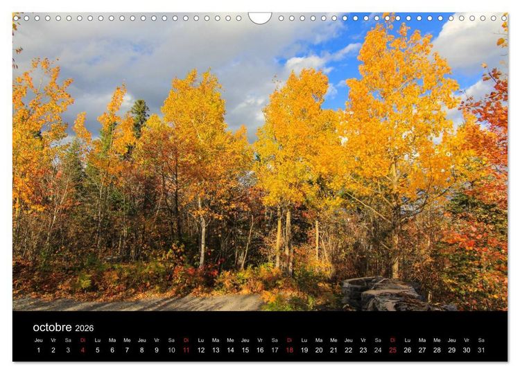 Produktbild: Paysages d'Automne au Qu&eacute;bec (Calendrier mural 2026 DIN A3 vertical), CALVENDO calendrier mensuel