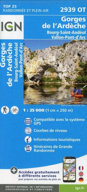 Produktbild: Gorges de l'Ard&ecirc;che.Bourg-Saint-And&eacute;ol.Vallon-Pont-d'Arc 1:25 000