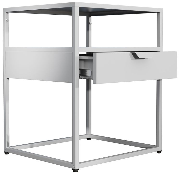 Produktbild: Metall Nachttisch Beistelltisch Schublade Flokas M