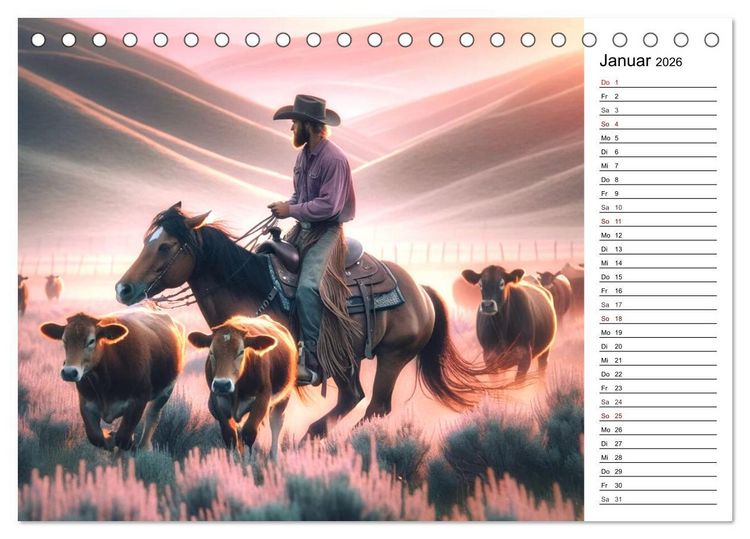 Produktbild: Westernreiten - Jahreszeiten im Sattel (Tischkalender 2026 DIN A5 quer), CALVENDO Monatskalender