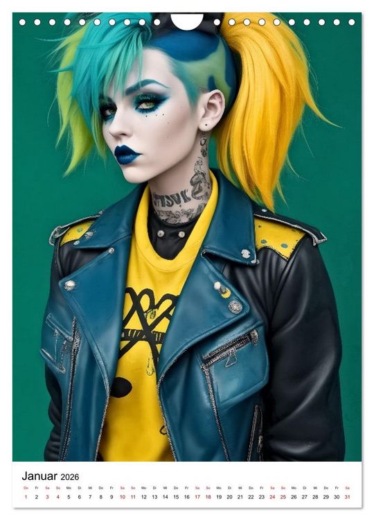 Produktbild: Punk Girls mit einer Prise New Wave (Wandkalender 2026 DIN A4 hoch), CALVENDO Monatskalender