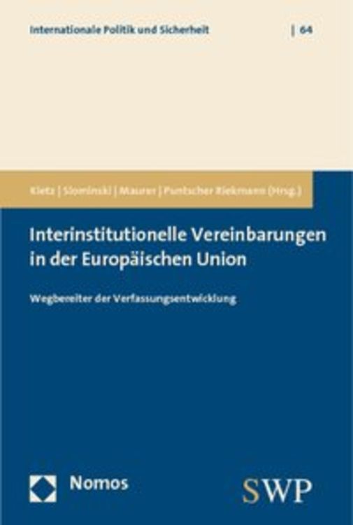 Produktbild: Interinstitutionelle Vereinbarungen in der Europ&auml;ischen Union