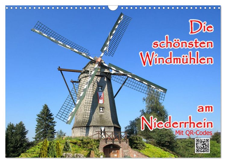Produktbild: Die sch&ouml;nsten Windm&uuml;hlen am Niederrhein (Wandkalender 2026 DIN A3 quer), CALVENDO Monatskalender