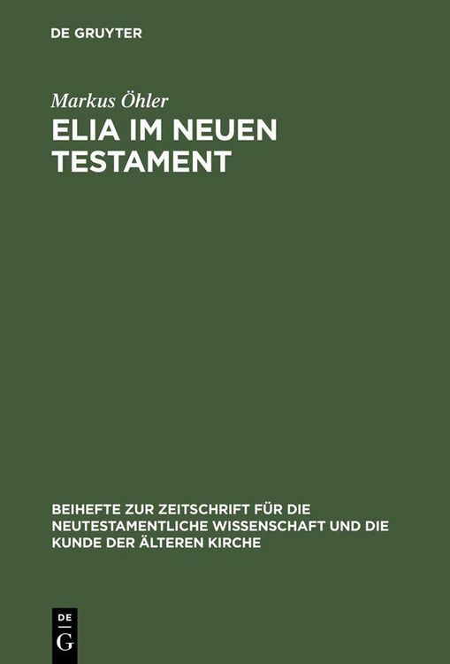 Produktbild: Elia im Neuen Testament