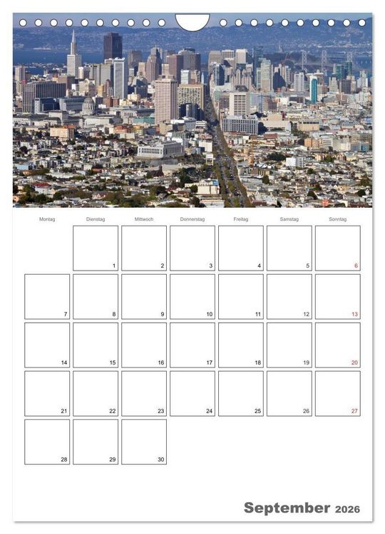 Produktbild: SAN FRANCISCO Terminplaner (Wandkalender 2026 DIN A4 hoch), CALVENDO Monatskalender