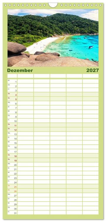 Produktbild: Familienplaner 2027 - Zauberhaftes Thailand mit 5 Spalten (Wandkalender, 21 x 45 cm) CALVENDO
