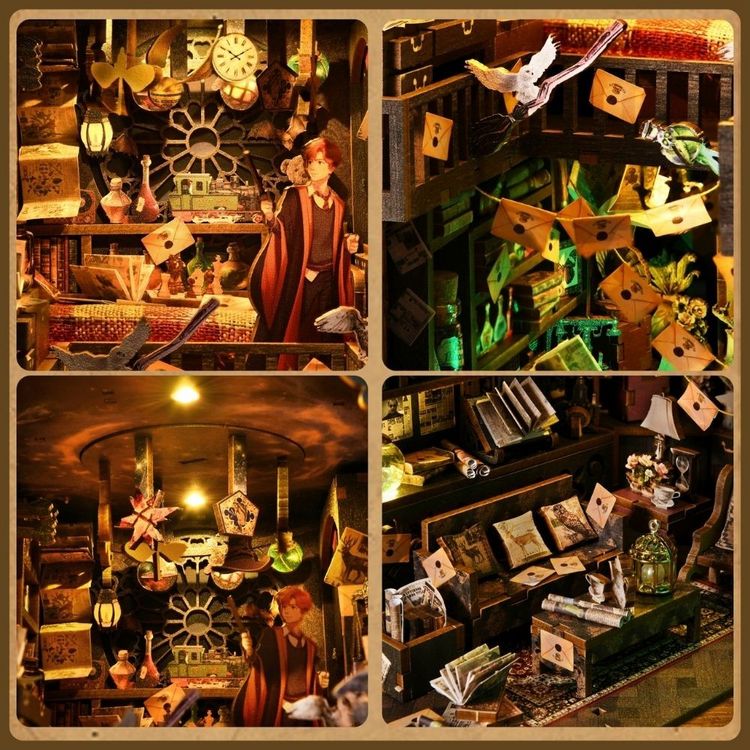 Produktbild: FiguredArt SL08- DIY Book Nook, Magische H&ouml;hle, Puzzle 334 Teile, Miniatur-Diorama