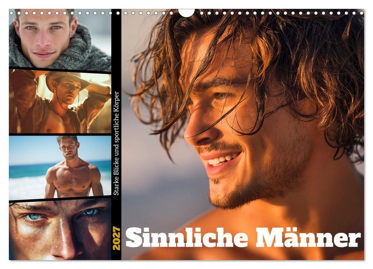 Produktbild: Sinnliche M&auml;nner (Wandkalender 2027 DIN A3 quer), CALVENDO Monatskalender