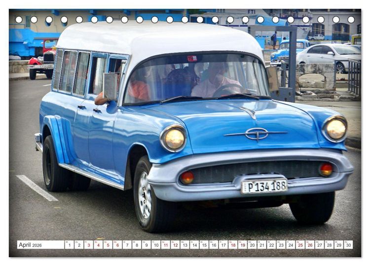 Produktbild: Kult-Kombis in Kuba - Oldtimer-Rarit&auml;ten der F&uuml;nfziger Jahre (Tischkalender 2026 DIN A5 quer), CALVENDO Monatskalender