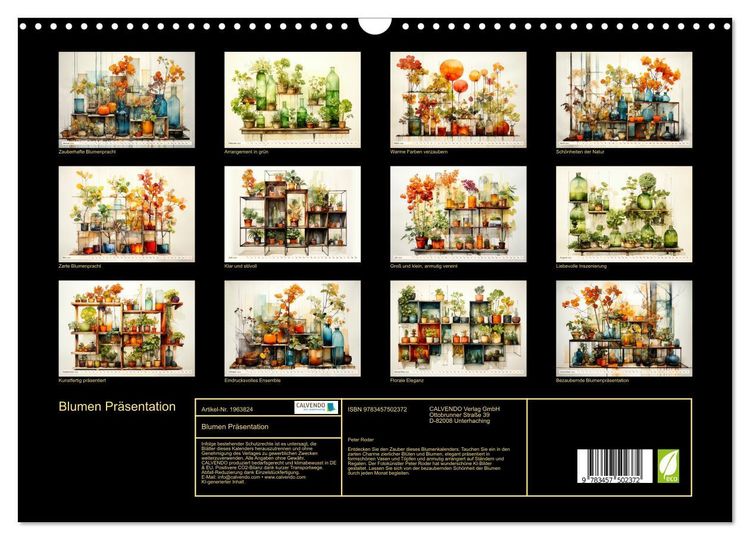 Produktbild: Blumen Pr&auml;sentation (Wandkalender 2026 DIN A3 quer), CALVENDO Monatskalender