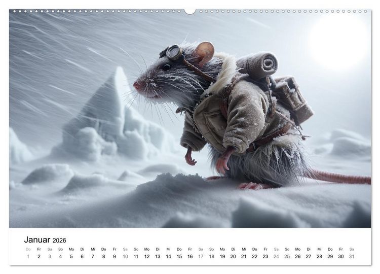 Produktbild: Abenteuerliche Ratten (hochwertiger Premium Wandkalender 2026 DIN A2 quer), Kunstdruck in Hochglanz