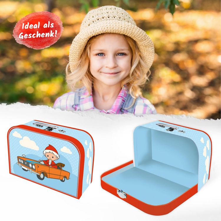Produktbild: Tr&ouml;tsch Kinder-Koffer "Sandmann" klein, Pappkoffer, Koffer aus Pappe, Geschenk Verpackung, Gutschein Verpackung,Spielkoffer, Metallgriff und Metallhenkel, Reisekoffer Kinder