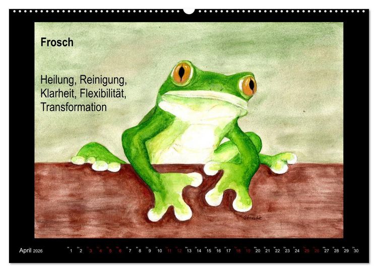 Produktbild: Krafttiere in Aquarell (hochwertiger Premium Wandkalender 2026 DIN A2 quer), Kunstdruck in Hochglanz