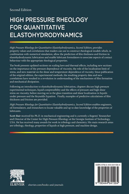 Produktbild: High Pressure Rheology for Quantitative Elastohydrodynamics
