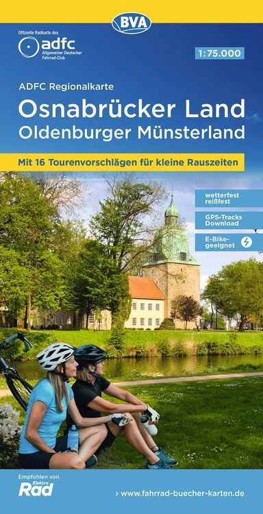 Produktbild: BVA ADFC Regionalkarte Osnabr&uuml;cker Land /Oldenburger M&uuml;nsterland, mit Knotenpunkten 1:75.000