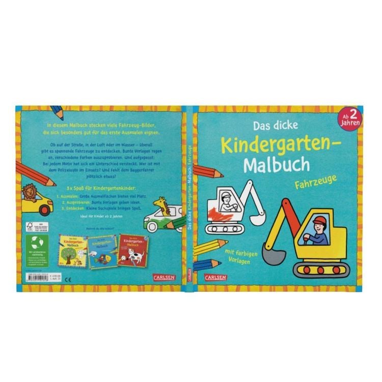 Produktbild: Ausmalbilder f&uuml;r Kita-Kinder: Das dicke Kindergarten-Malbuch: Fahrzeuge