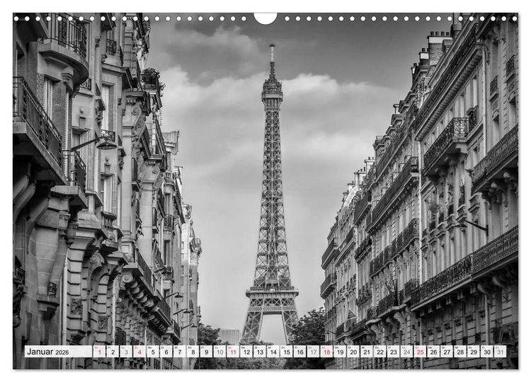Produktbild: PARIS Monochrome Impressionen (Wandkalender 2026 DIN A3 quer), CALVENDO Monatskalender