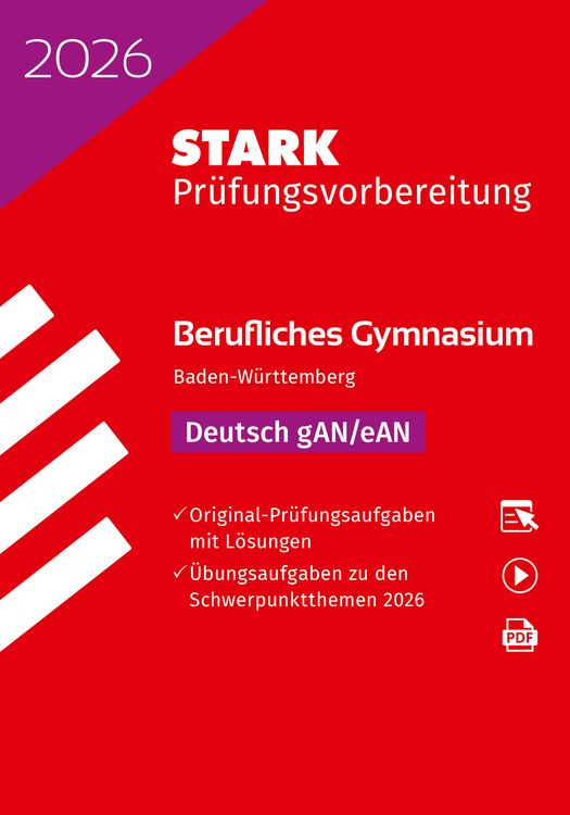 Produktbild: STARK Deutsch - Abitur Berufliches Gymnasium 2026 BW - Prüfungsvorbereitung