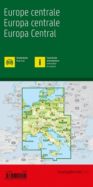 Produktbild: Zentraleuropa, Stra&szlig;enkarte 1:2.000.000, freytag & berndt