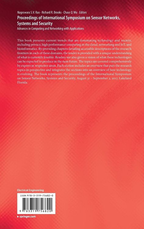 Produktbild: Proceedings of International Symposium on Sensor Networks, Systems and Security