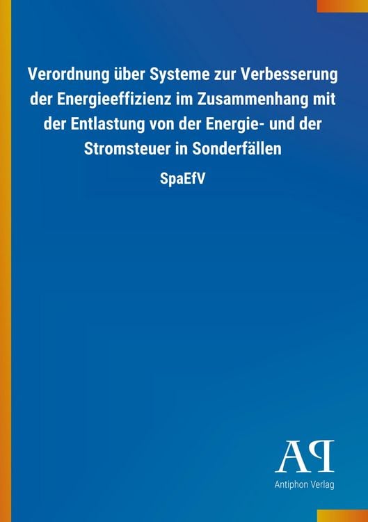 Produktbild: Verordnung &uuml;ber Systeme zur Verbesserung der Energieeffizien
