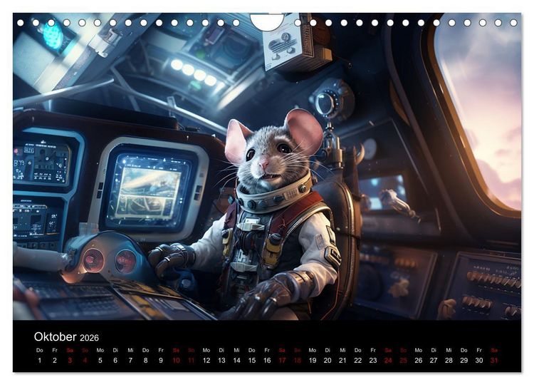 Produktbild: M&auml;use im All (Wandkalender 2026 DIN A4 quer), CALVENDO Monatskalender