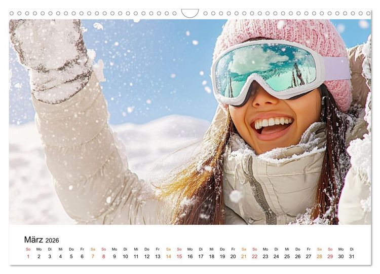 Produktbild: Unser Winter - Flocken, Fun und Freunde (Wandkalender 2026 DIN A3 quer), CALVENDO Monatskalender