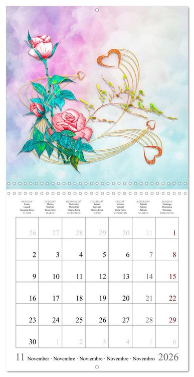 Produktbild: Quand l'&acirc;me parle (Calendrier mural carr&eacute; 2026 30x30 cm) Calendrier double avec une page pour vos prises de notes