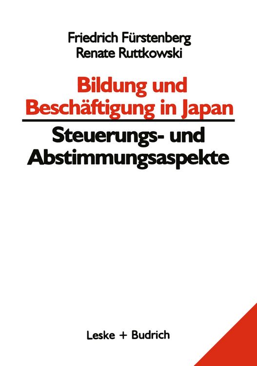 Produktbild: Bildung und Besch&auml;ftigung in Japan &mdash; Steuerungs- und Abstimmungsaspekte