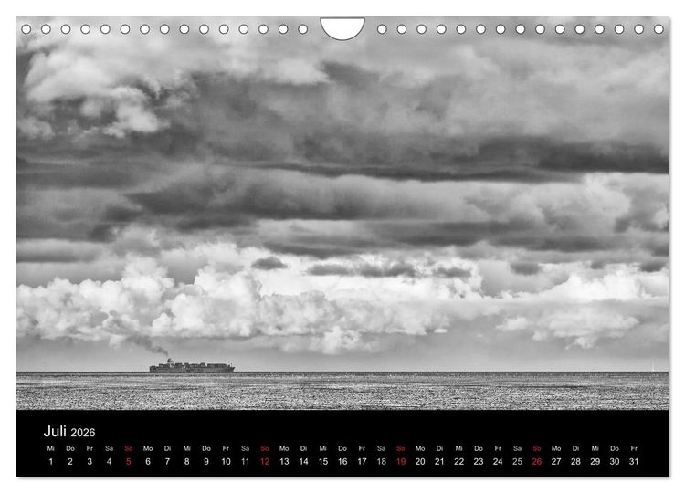 Produktbild: Ost-Friesische Schwarz-Wei&szlig;-Ansichten (Wandkalender 2026 DIN A4 quer), CALVENDO Monatskalender